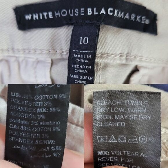 WHBM Mini Skirt 10 Tan Cotton Stretch Aline Button Front Cargo Safari Pockets - Picture 4 of 14